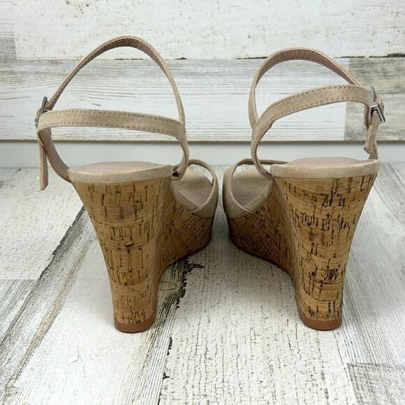 Charles David Women’s 10 Tan Lambert Cork Wedge Open Toe Sandals NEW - Picture 5 of 9
